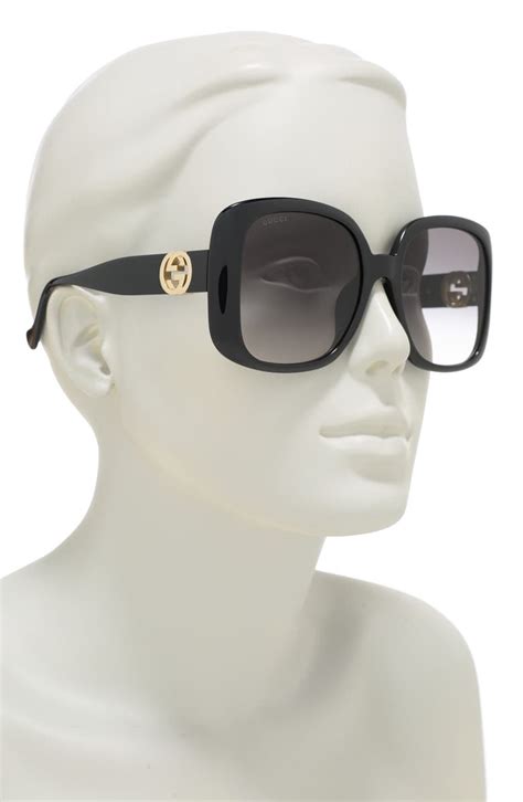 57mm square sunglasses gucci